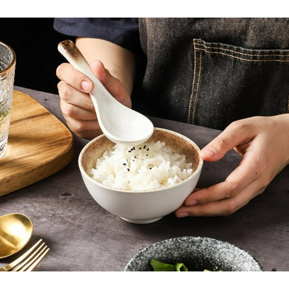 Clearance Cooking Utensils under $5 Ceramic Soup Spoons Japanese Retro Soup Spoons Chinese Soup Spoon Ceramic Asian Soup Spoons Rice Spoon Flatware Asian Serving Spoons Tableware Meal Partner Fo