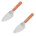 thumbnail image 1 of Clearance Cooking Utensils under $10 Home Cuisine Cheese Spatula Wooden Handle Cake Spatula Kitchen Baking Tool Stainless Pizza Spatula 2PC, 1 of 5