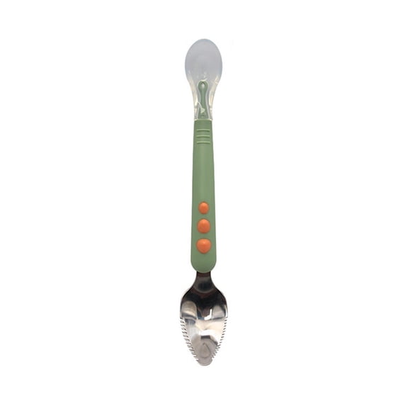 Clearance Cooking Utensils under $5 Double Ended 316 Stainless Steel Baby Spoons With Silicone Tips Perfect For Puree Feeding And Infant Weaning