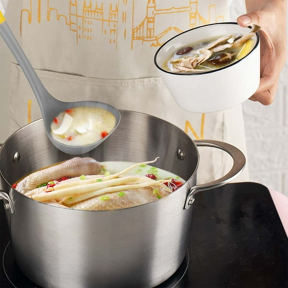 Clearance Cooking Utensils under $5,New Two Color All Pack Silicone Soup Spoon Colander Non Stick Pot Spatula Home Cooking Kitchenware Set