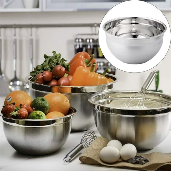 Clearance Cooking Utensils under $5,Premium Stainless Mixing Bowls Brushed Stainless Mixing Bowl Set Saving Great For Cooking Baking Prepping