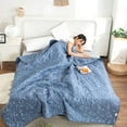 thumbnail image 1 of Clearance!Cool Blanket Cute Printed Summer Throw Blankets Skin-Friendly Soft Small Comfoter for Office Home Couch Portable Nap Blanket Thin Quilt (Blue 59.06x78.74in), 1 of 9