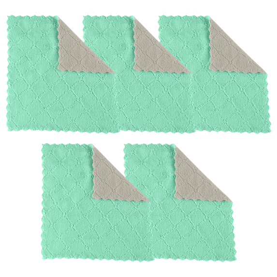 Clearance!Coopang Absorbent Corals 5PCS Dish Rag Wipe Wiping Towel Sink Cloth Home Kitchen Clean Cleaning SuppliesHome and Kitchen