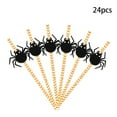 thumbnail image 1 of Clearance！Coorders Spooky Halloween Party Straws, 24 PCS, Skull and Spider Design, Disposable, Food-Grade, Perfect for Drinks and Decorations, 1 of 9