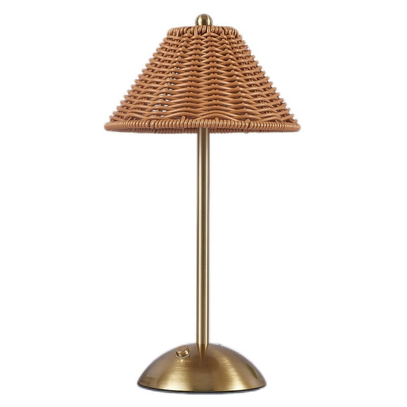 Cordless Led Table Lamp Rechargeable Dimmable Rattan Touch Table Lamp (Light Decoration)