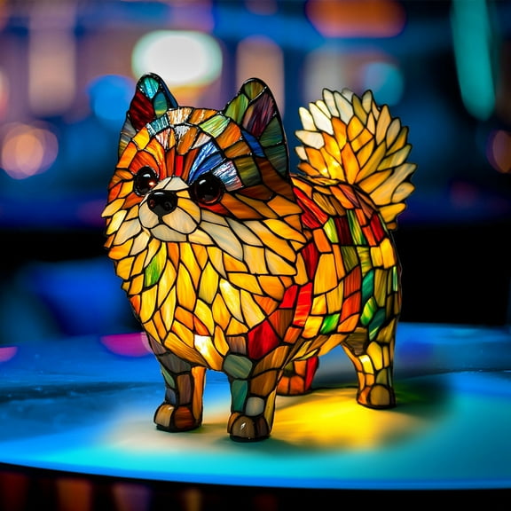 Clearance! Corgi Lamp and Pug Lamp, Stained Resin French Bulldog Tabletop Night Light,Dog Series Art Night Light, Cute Pet Dogs Themed LED Table Lamps with Warm Ambient Glow