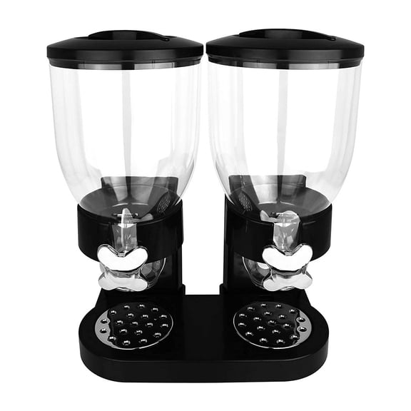 Clearance! Corn Dispenser-Double Breakfast Cereal Dispenser for Cereal and Candy for Home & kitchen black