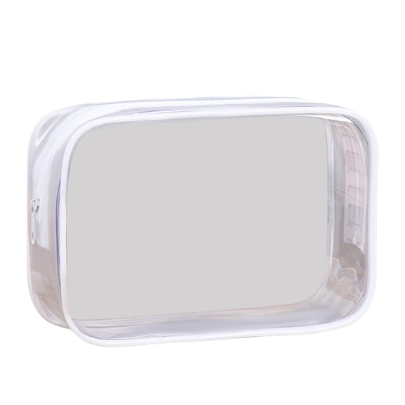Hvmvliv Cosmetic Bag Pvc Transparent Makeup Bags for Women Portable Large Capacity Cosmetic Storage Bag with Plastic Zipper Clear Washing Supplies Bag(20x6.5x13.5cm)