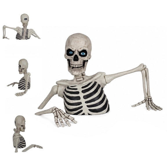 Clearance Hotyverty Giant Ground Breaking Skeleton with LCD Eyes