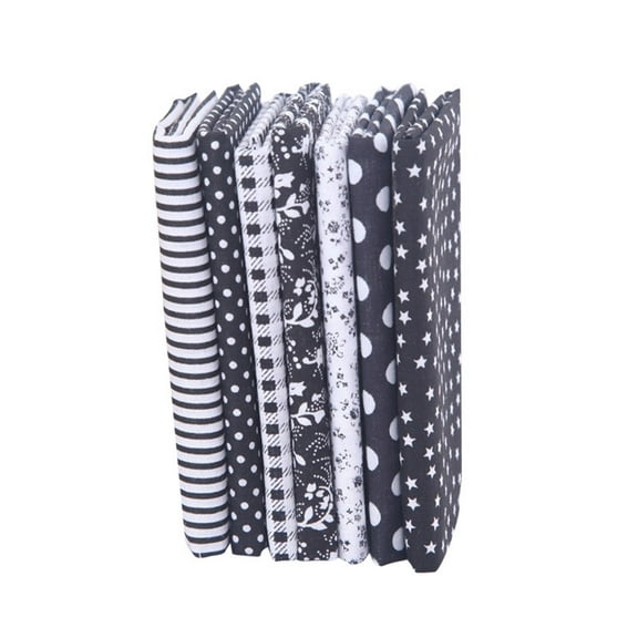 Clearance Cotton Crafts Fabric Bundle Patchwork Squares Quilting Sewing Patchwork DIY 7PCS DIY Fabric Fall Abric Squares for Home Decor Costumes School Projects & Craft Supplies,black