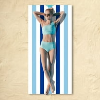 Cotton Oversized Beach Towel Large 70 X 35 Inch Pool Towel Rose Red Striped Swimming Cabana Towel Water Absorbent Quick Drying Towel Swimming Towel