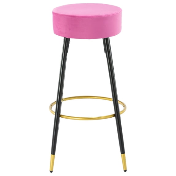 Clearance! Counter Height Bar Stools Set of 2, Velvet Kitchen Stools Upholstered Dining Chair Stools 24 Inches Height with Golden Footrest for Kitchen Island Coffee Shop Bar Home Balcony,