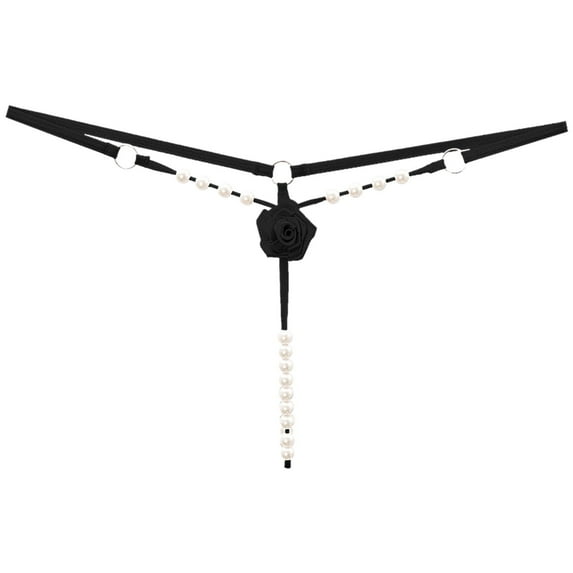 Clearance Cqxid525 Panties for Women Women Tassel Mesh Pearl Briefs Hollow Out Panties Crochet Lace Up Panty Thongs G String Lingerie Underwear Low Rise G-String Briefs Black