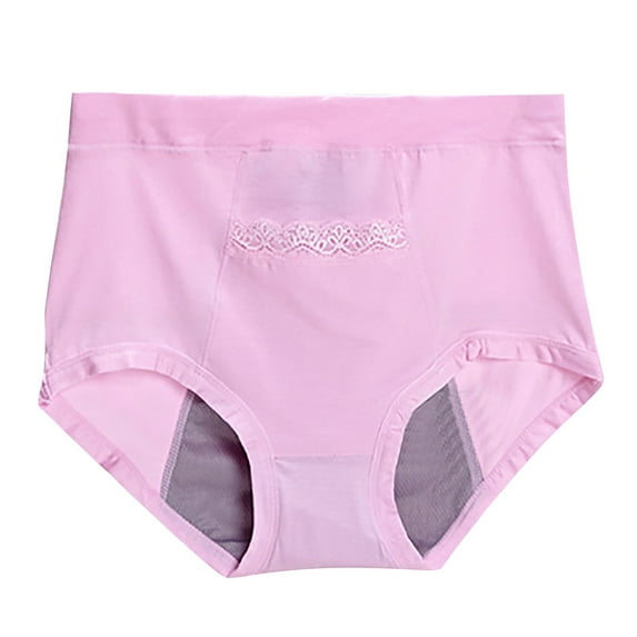 Clearance Cqxid525 Seamless Women Underwear Women's Large Textile Underwear Pocket for Menstruation Warm High Waist Anti Side Leakage Big Aunt Sanitary Pants Underwear Ladies Panties Pink