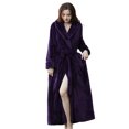 thumbnail image 1 of Clearance! Cqxid525 Terry Cloth Robes for Women Womens Soft Plush Bathrobe Fluffy Cute Long Coat Nightgown Nightdress Soft Ladies Sleepwear Purple 1PC, 1 of 5