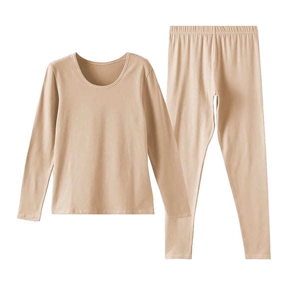 Seductiva Thermal Nnderwear Set De Rong Thermal Underwear Women's Underlay Sweatshirt Body Tight Sleepwear Women's Autumn Clothing Autumn Pants Set Top and Bottom Sets