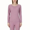 thumbnail image 1 of Clearance! Cqxid525 Thermal Underwear for Women Long Wool and Silk Warm Underwear Set Autumn Clothes and Pants with Thick Velvet Winter Warm Top & Bottom Purple 1PC, 1 of 4