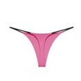 thumbnail image 1 of Cqxid525 Women's Cotton Bikini Brief Underwear Women Double Strap Thong Low Waist Double Cotton T Shape Panties Low Rise G-String Briefs Pink, 1 of 2