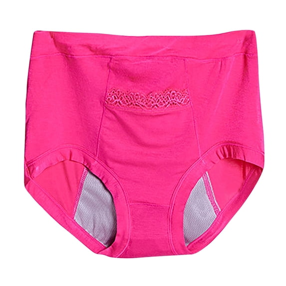 Clothing Cqxid525 Women's Cotton Underwear Women's Large Textile Underwear Pocket for Menstruation Warm High Waist Anti Side Leakage Big Aunt Sanitary Pants Underwear Soft Briefs Pink