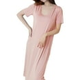 thumbnail image 1 of Cqxid525 Women's Nightgown Sleepwear Women's Soft Nightgown Sleep Dress Summer Short Sleeve Comfy Sleepwear with Built In Bra Casual Print Sleepdress Pink 1PC, 1 of 6