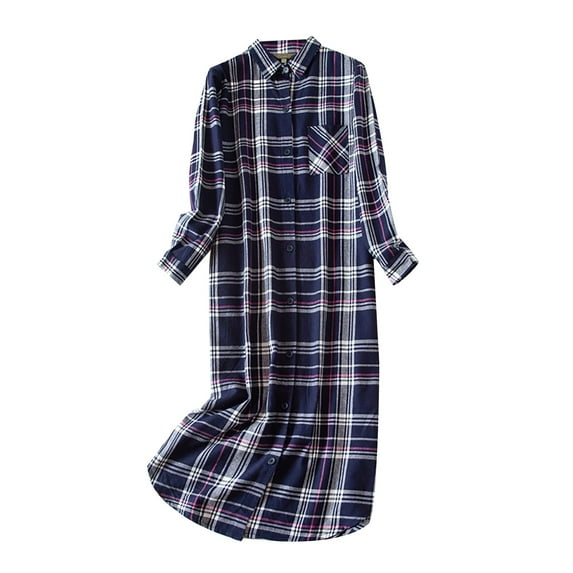 Clearance! Cqxid525 Women's Nightshirt Soft Women's Autumn and Winter Extra Long Velvet Cotton Pajamas Cardigan Shirt Nightgown Short Long Sleeves Shirt Purple 1PC
