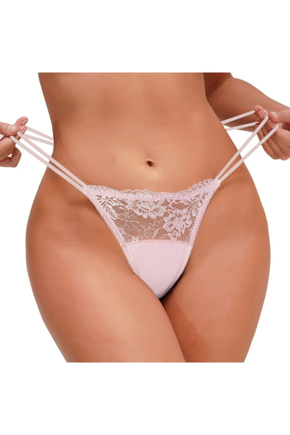 Clearance Cqxid525 Women's Panties Women Lace Panties Underwear G String Thongs Lingerie Bikini Brief Low Rise G-String Briefs Pink