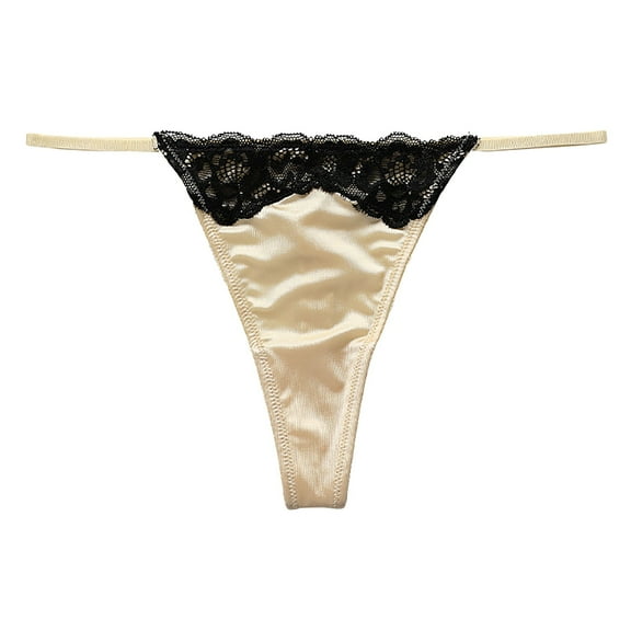 Clothing Cqxid525 Women's Panties Women's and Low Rise T Back Yoga and Sport Panties In Ice Silk Fabric Low Rise Briefs Beige