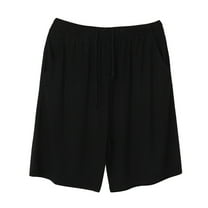 Cqxid525 Womens Pajama PJ Pants Women's Summer Sports Solid Color Thin Large Size Home Pants Loose Can Be Worn Outside Five Pajama Pants Soft Stretchy Comfy Lounge Pants Black 1PC