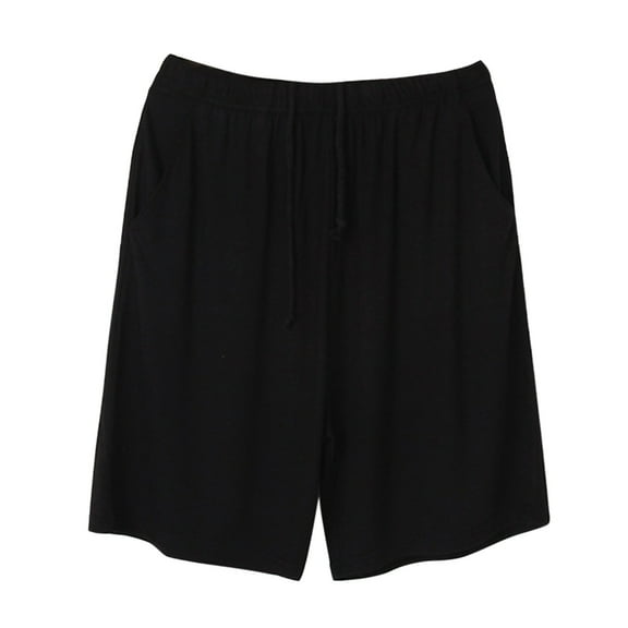 Cqxid525 Womens Pajama PJ Pants Women's Summer Sports Solid Color Thin Large Size Home Pants Loose Can Be Worn Outside Five Pajama Pants Soft Stretchy Comfy Lounge Pants Black 1PC