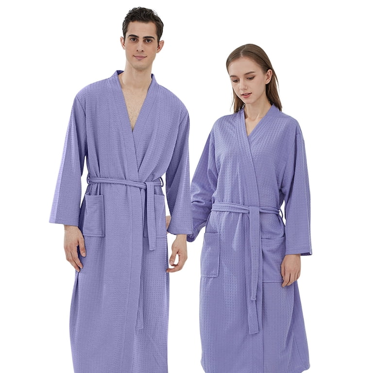 Cqxid525 Womens Robe Lightweight Ladies Men Couple Cloth Robe Sleepwear  White Blue Polyester Dressing Gown Kimono Bath Robe Bathrobe for Hotel Home  Soft Ladies Sleepwear Purple 1PC - Walmart.com