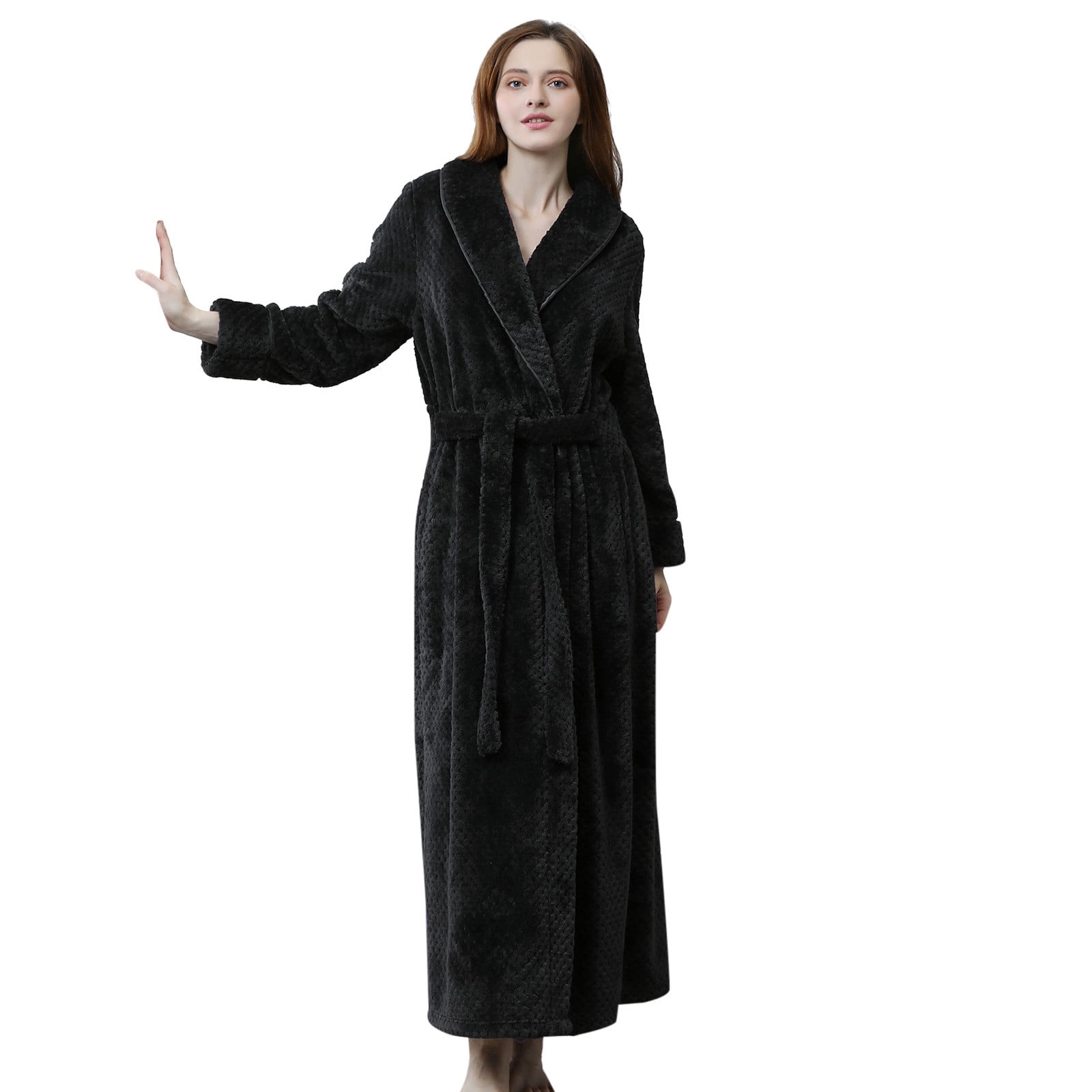 Sleep Robe Fluffy Clearance! Cqxid525 Womens Robe Lightweight Womens Soft Plush Bathrobe ...