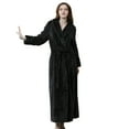 thumbnail image 1 of Clearance! Cqxid525 Womens Robe Lightweight Womens Soft Plush Bathrobe Fluffy Cute Long Coat Nightgown Nightdress Soft Ladies Sleepwear Black 1PC, 1 of 4