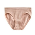 thumbnail image 1 of Clearance Cqxid525 Womens Underwear Cotton Hipster Panties Women Mid Waist Solid Color Ribbed Cotton File Breathable Seamless Briefs Panties Full Coverage Briefs Pink, 1 of 3