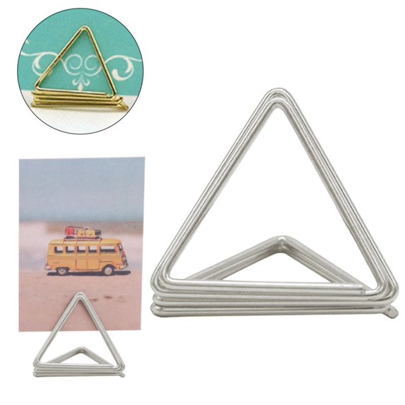 Clearance Creative Cute 2 Layer 3D Card Holder Love Seat Holder Metal Vertical Desktop Message Note Holder,Triangular Business Card Holder