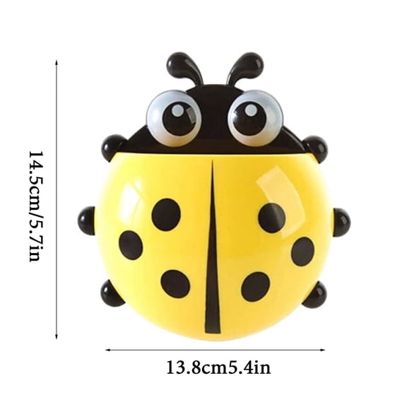 Clearance! Creative Cute Cartoon Kids Wall Suction Cup Mount Toothbrush Toothpaste Holder Pencil Pen Container Box Travel Organizer Plastic Pocket Storage Organizer
