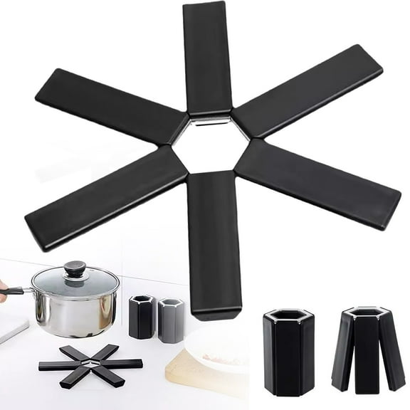 Clearance! Creative Folding Insulation Pad 2025 New Folding Design Expandable Trivets Portable Pot Pads Upgrade Non Slip Plastic Expandable Heat Insulation Pad Kitchen Insulation Mat