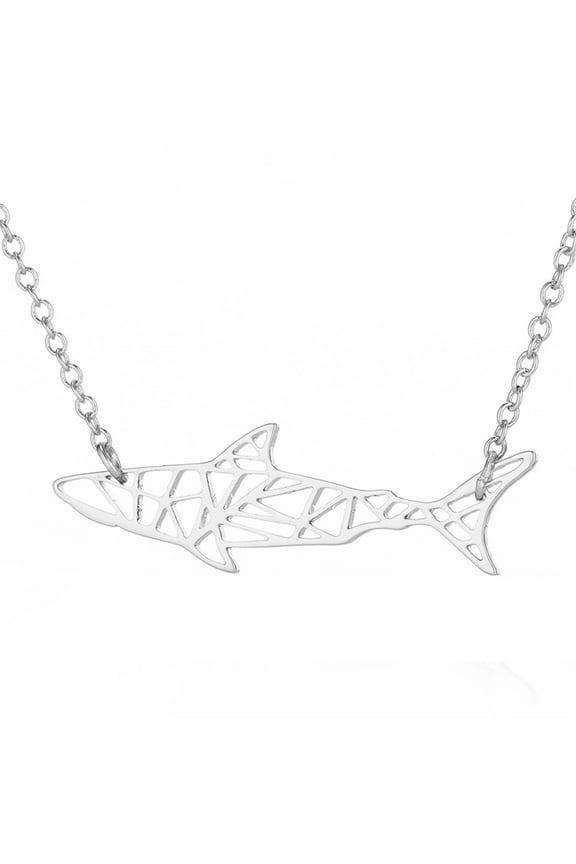 Yooshoverk Creative Necklace Female Hollow Shark Pendant Chain , Gift For Girlfriend, gold necklace, hypoallergenic necklaces for women