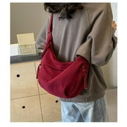 Clearance! Crescent Bag for Women Men Nylon Crossbody Bags Multi-Pocket Sling Bag Roomy Hobo Bags Moon Bag Slouchy Dumpling Bag (D)