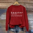thumbnail image 1 of Clearance Crewneck Sweatshirts Women Women's Solid Round Neck Long Sleeved Seester Letter Printed Hoodie, 1 of 3
