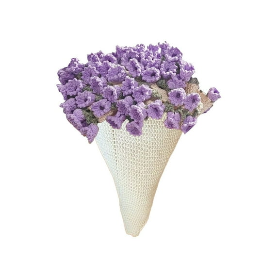 Clearance! Crochet Flowers Rose Bouquet Blanket Handmade Soft and Lightweight Rose Flower Bouquet Knitted Throw Blankets Tones for Mother's Day Birthday Home Decor (Material Package)