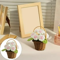 Clearance! Crochet Sunflower Bouquet Knitted Potted Flowers Home/ Decorations Handmade Artificial Flower for Mom Birthday Anniversary Valentines