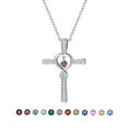 thumbnail image 1 of [Clearance] Cross Infinity Birthstone Necklace for Women 925 Sterling Silver January Garnet Birthstone Heart Necklace Cubic Zirconia Birthday Valentines Day Jewelry Gifts for Wife Girlfriend, 1 of 7
