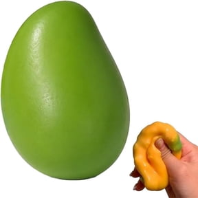 Clearance! Crunchy Squishy Mango Squeeze Stress Ball Smushers Color Changing Fidget Toy with ASMR Crisp Sound High Elastic Decompression Toy for Anxiety Relief Funny Gift