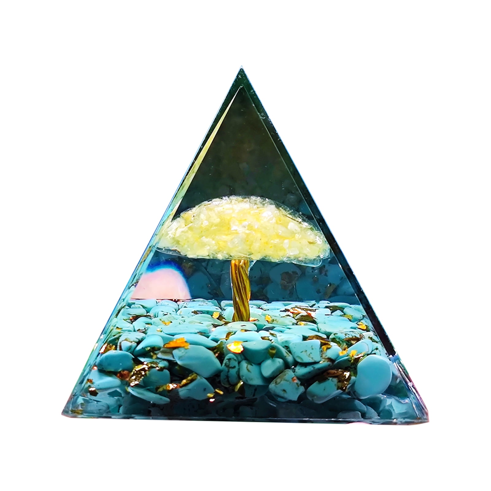 Clearance! Crystal Ball Crushed Stone Tower Home Crafts Resin Ornament