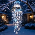 thumbnail image 1 of Clearance! Crystal Cascade Christmas Light, LED Hanging Christmas Decorations Indoor Outdoor, Cascading Icicle Style Light Ornament, Wall Window Entryway Holiday Pendant for Xmas Decor (Snowball), 1 of 7