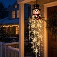 thumbnail image 1 of Clearance! Crystal Cascade Christmas Light, LED Hanging Christmas Decorations Indoor Outdoor, Cascading Icicle Style Light Ornament, Wall Window Entryway Holiday Pendant for Xmas Decor (Snowman), 1 of 8