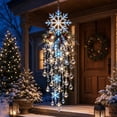 thumbnail image 1 of Clearance! Crystal Cascade Christmas Light, LED Hanging Christmas Decorations Indoor Outdoor, Cascading Icicle Style Light Ornament, Wall Window Entryway Holiday Pendant for Xmas Decor (Snowflake), 1 of 8