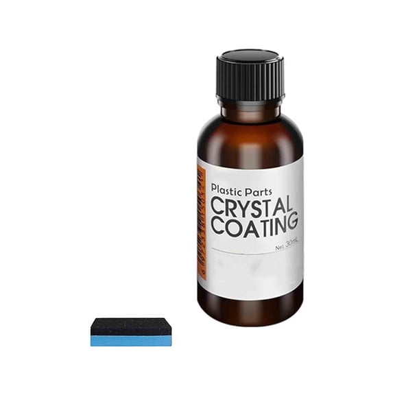 Crystal Coating For Car Plastic Parts, Easy To Use Car Refresher, Great Gloss Protection, Long Duration Plastic Parts Refresher Agent With Sponge For Car, Car Plastic Renovation Coating