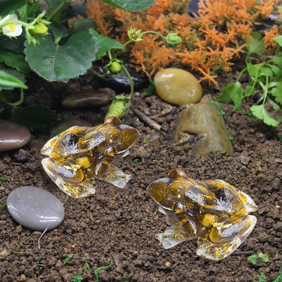 Clearance! Crystal Frog Figurine Natural Crystal Chip Animal Statue Handmade Drip Resin Frog Collectible Frog Sculpture Home Office Reception Desktop Decoration Figurines on Clearance! B