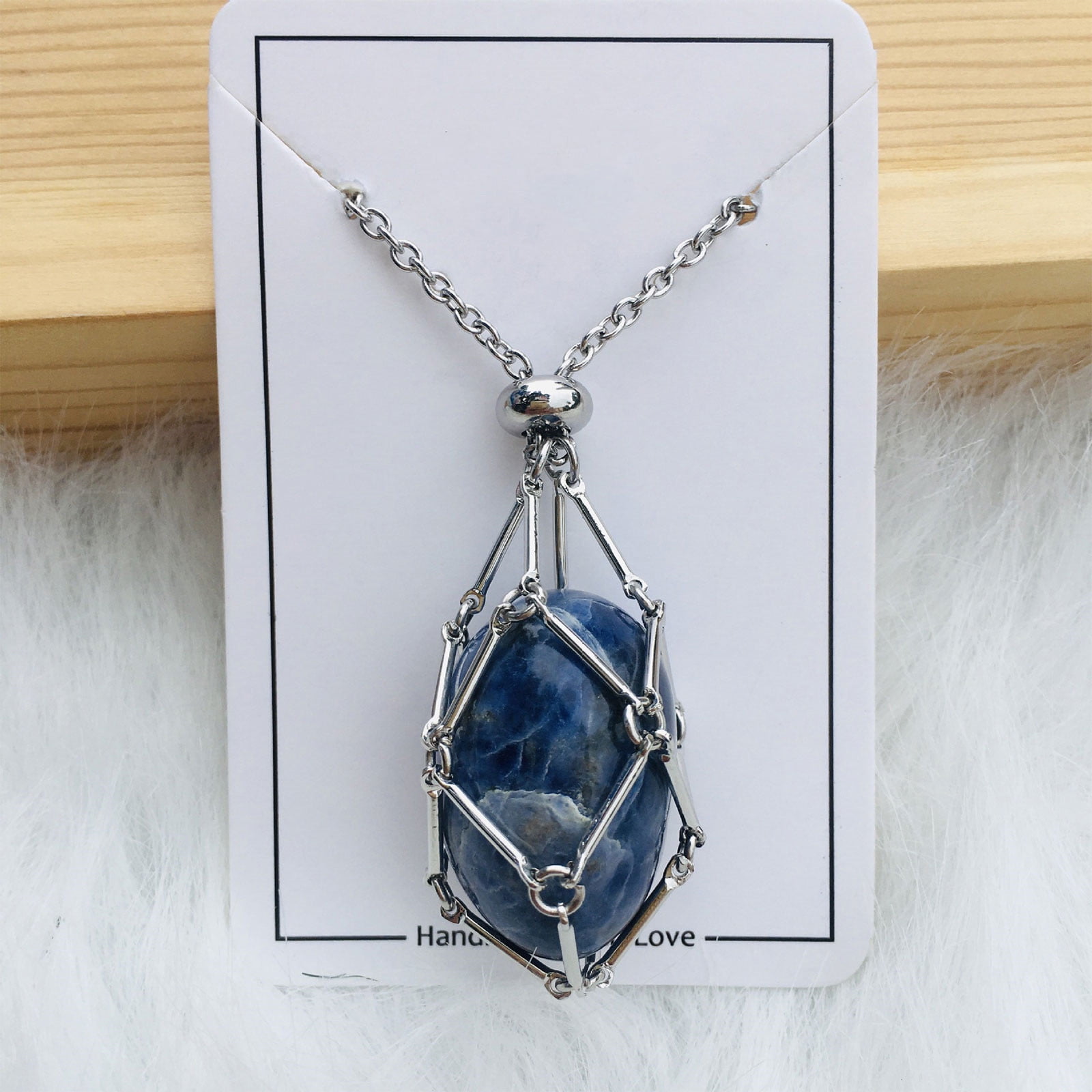 Clearance! Crystal Stone Holder Necklace, Adjustable Length Crystal Pendant  Necklace, Adjustable Necklace Cord Crystal Holder Necklace for Women Men 